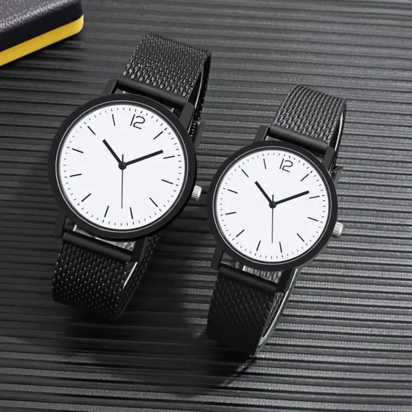 Fashion College Student Sports Watch Couple Simple Number Pointer Quartz Hand Clock Leather Band Wristwatch for Men and Women - Image 2