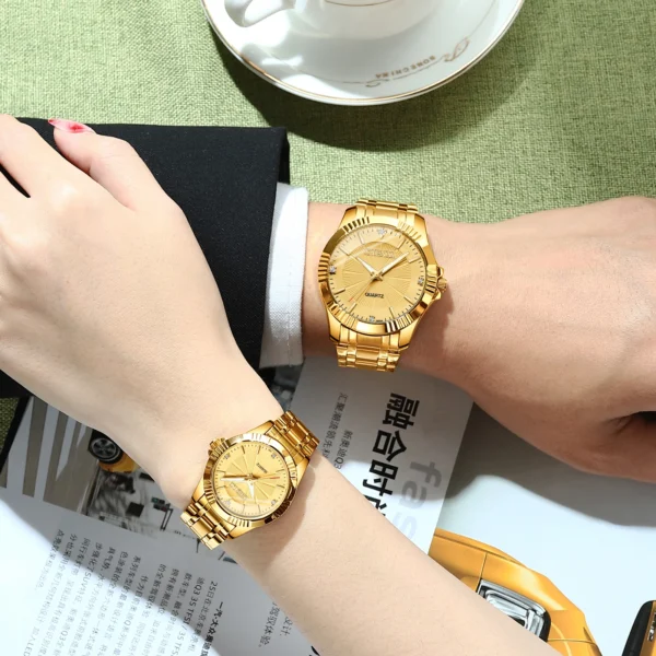 CHENXI Brand Classic Delicate Rhinestone Couple Lover Watches Fashion Luxury Gold Stainless Steel Men&Women Watch Orologi Coppia - Image 3