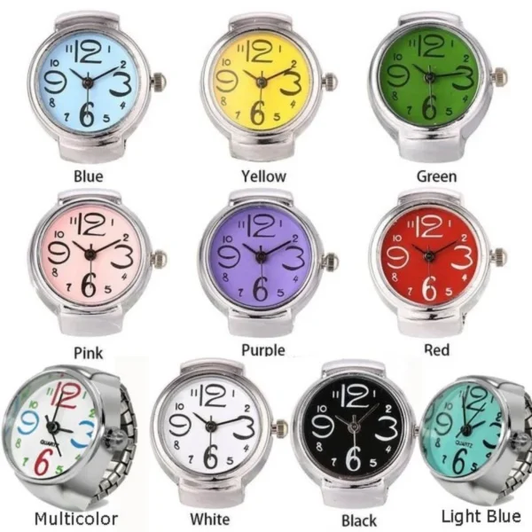 Men Women Creative Round Elastic Quartz Finger Ring Watch Fashion Couple Watch for Lovers - Image 2