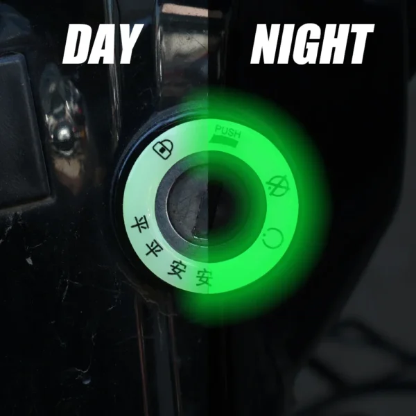 Motorcycle Electric Car Luminous Ignition Key Ring Cover Stickers Decorative Luminescent Light Switch Ring Fluorescent Sticker - Image 2