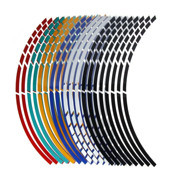1 Set 5 Colors Car Styling Strips Reflective Motocross Bike Motorcycle Wheel Stickers and Decals 17/18 Inch Reflective Rim Tape - Image 4