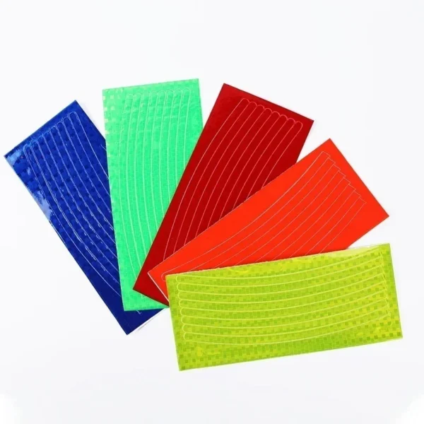 8Pcs/set Reflective Wheel Rims Stickers Motocross Bike Motorcycle Body Rim Stripe Tape Sticker Decorative Reflector Film Decals - Image 6