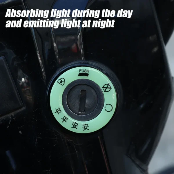 Motorcycle Electric Car Luminous Ignition Key Ring Cover Stickers Decorative Luminescent Light Switch Ring Fluorescent Sticker - Image 4