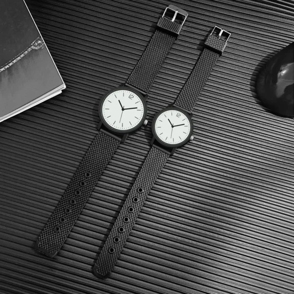 Fashion College Student Sports Watch Couple Simple Number Pointer Quartz Hand Clock Leather Band Wristwatch for Men and Women - Image 3