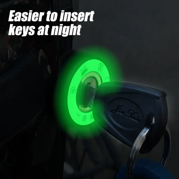 Motorcycle Electric Car Luminous Ignition Key Ring Cover Stickers Decorative Luminescent Light Switch Ring Fluorescent Sticker - Image 5