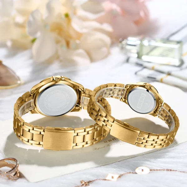 CHENXI Brand Classic Delicate Rhinestone Couple Lover Watches Fashion Luxury Gold Stainless Steel Men&Women Watch Orologi Coppia - Image 4