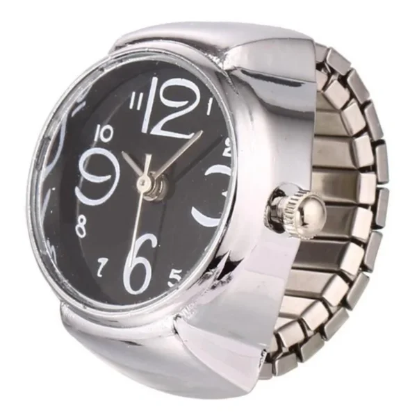 Men Women Creative Round Elastic Quartz Finger Ring Watch Fashion Couple Watch for Lovers - Image 4